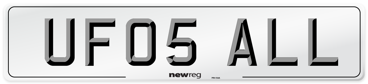 UF05 ALL Number Plate from New Reg